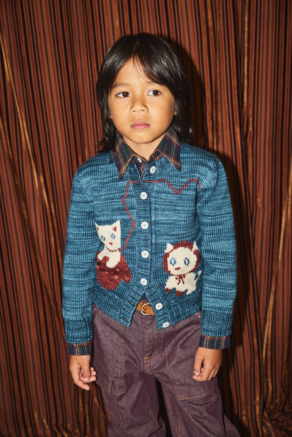 Misha&Puff】Three Little Kittens Cardigan (Blue