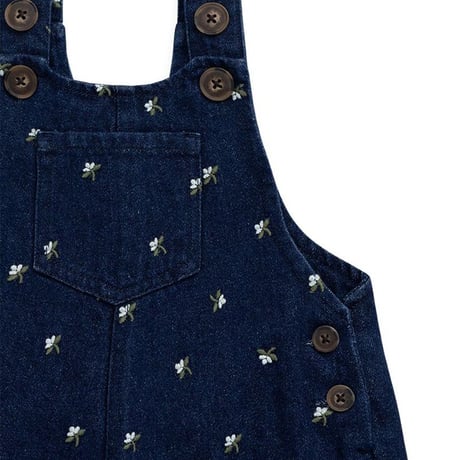 【 Jamie kay 】 JKFO262018 刺繍ﾃﾞﾆﾑｵｰﾊﾞｰｵｰﾙLisa Indigo  NVY（size 90~120）