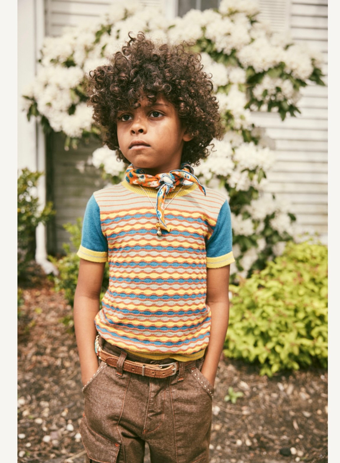 Misha & Puff ポインティ　水色 Misha & Puff ポインティ 水色 Misha & Puff Seaside Button Top