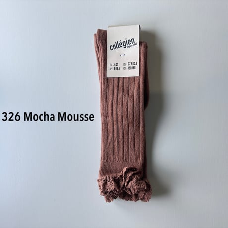 【Collégien】2954 Joséphine Lace Trim Knee-High socks