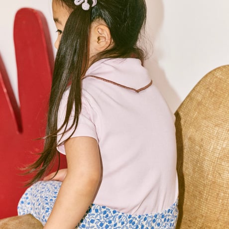 【Misha&Puff】 RUFFLE PEDAL PUSHER (BLUE RIBBON LISSE FFIELDS)