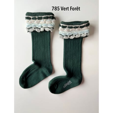 アウトレット【Collegien 】2969 Steph - Knee-high Socks with Gadroon Knit Folded Cuff