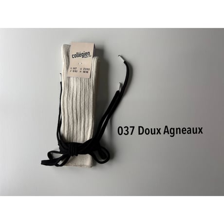 【Collégien】 2990 Anastasie- Lace-up Ribbed Knee-high Socks