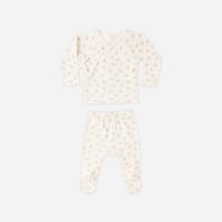 【Quincy Mae】WRAP TOP + FOOTED PANT SET || FLOWER FIELD