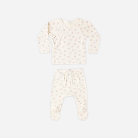 【Quincy Mae】WRAP TOP + FOOTED PANT SET || FLOWER FIELD