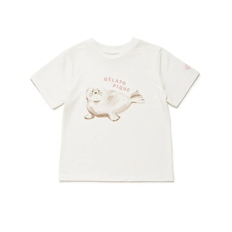 【 gelato pique 】 PKCT262452 KIDS冷感ｼｰｱﾆﾏﾙ柄ﾜﾝﾎﾟｲﾝﾄT PNK（size 90~120）