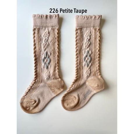 【Collegien】2650 Dalia - Jacquard Flower Knee-high Socks
