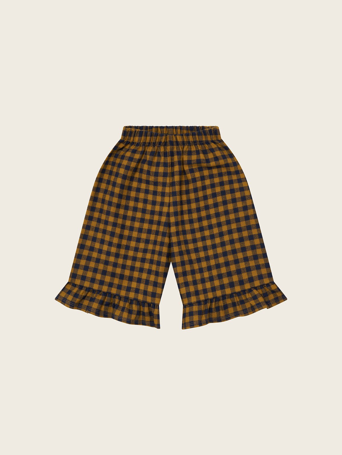 ボトムス organic zoo Gingham Frill Culottes organic zoo / Grid Check Frill Culottes Wheat 2
