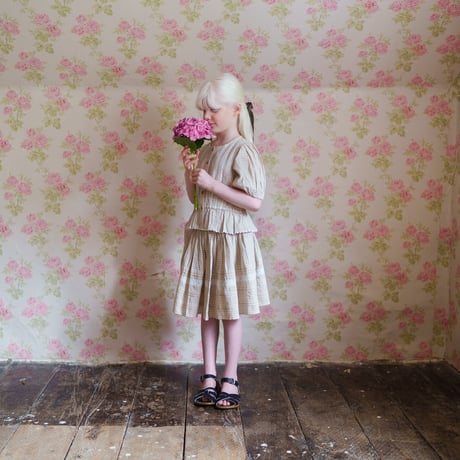 【 little cotton clothes 】Florrie Blouse Straw Check