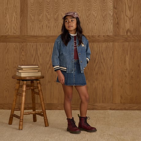 【 Rylee + Cru 】PLEATED DENIM SKIRT || INDIGO DENIM