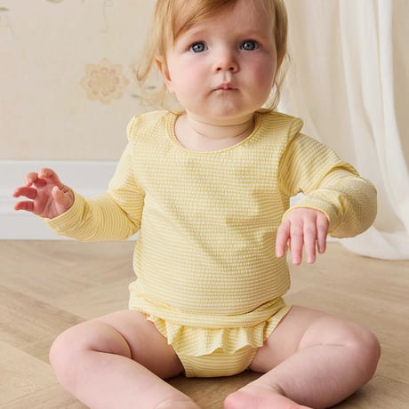 【 Jamie kay 】 JKGO262097 ｽｲﾑ上下ｾｯﾄ Camomile Stripe （size 80~120）