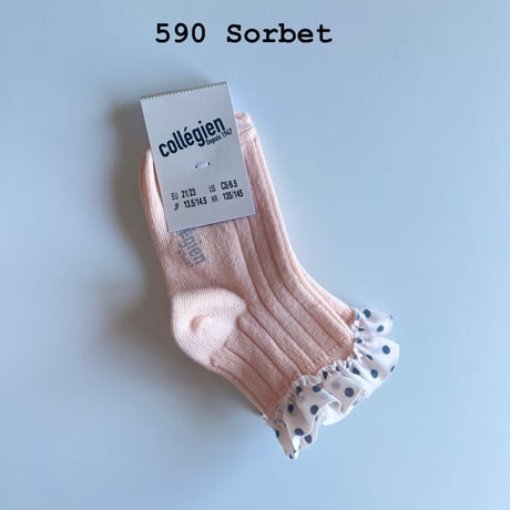 【 Collegien 】3476Emilie- Polka Dots Ruffle Ankle Socks