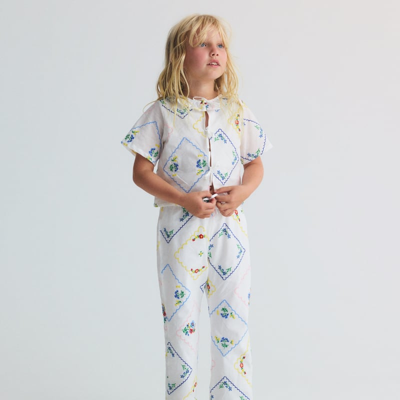 The new society】Jacinthe Pant Multicolor Embro