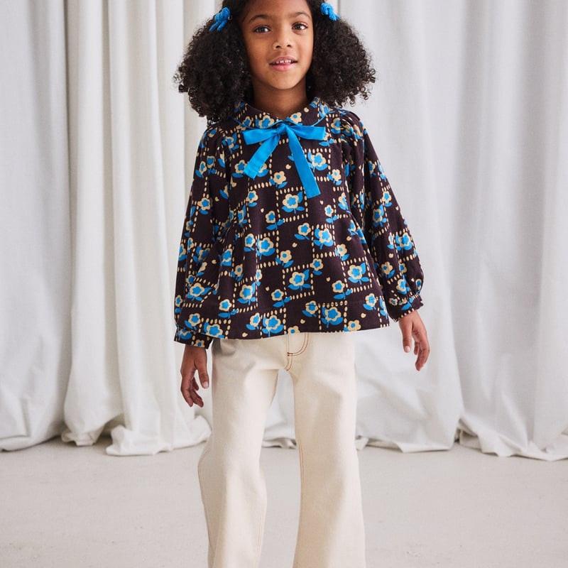 Misha&Puff】Corduroy Zora Blouse (Raisin Window