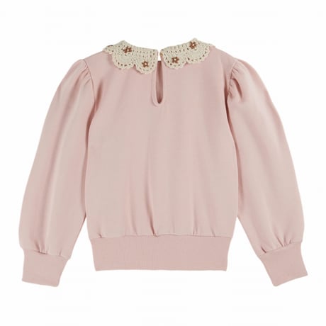 【Emile et Ida】CROCHETED COLLAR SWEATSHIRT - PEONY