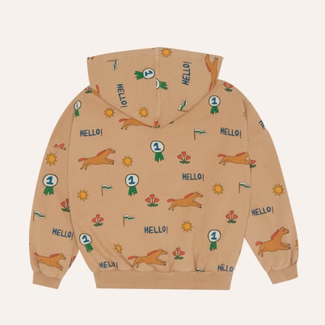 【The Campamento】 Horses Allover Zipped Sweatshirt - CAMEL