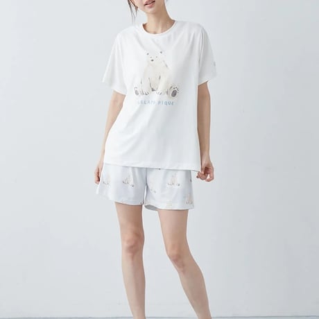 【 gelato pique 】 PWCT262278  接触冷感ｼｰｱﾆﾏﾙ柄ﾜﾝﾎﾟｲﾝﾄT MNT