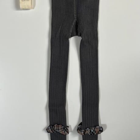 【 Collegien 】6003 Adelaïde - Tartan Ruffle Ribbed Tights