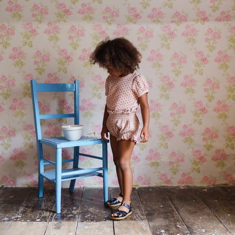 【 little cotton clothes 】Pointelle T-shirt in Tulip Floral