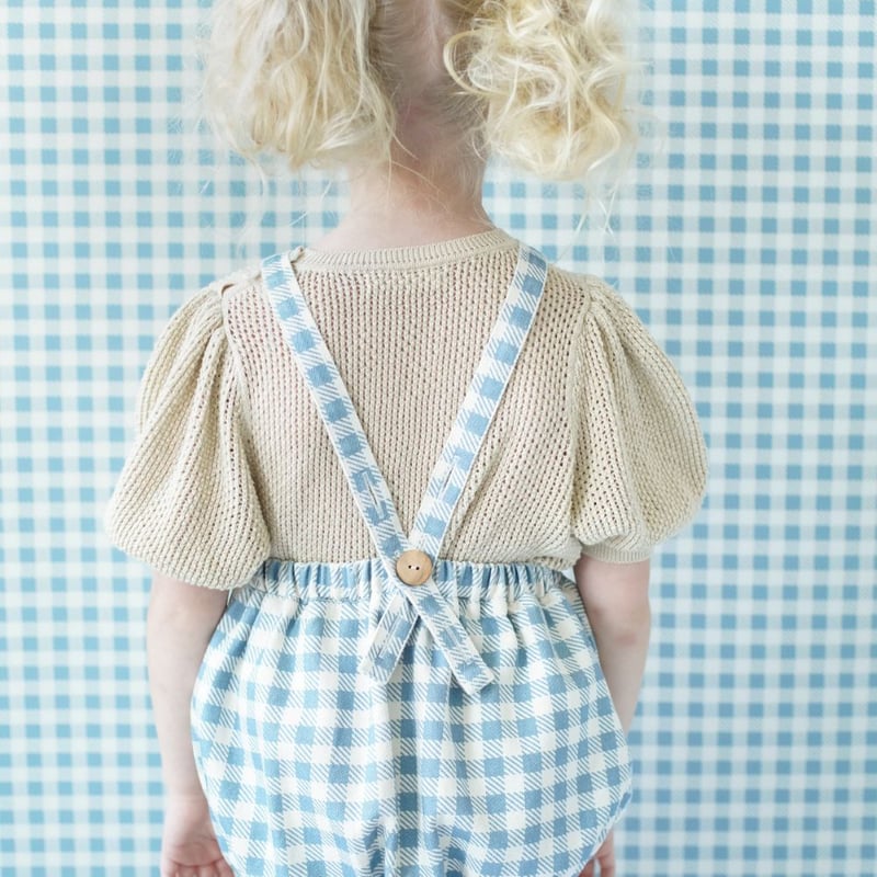 SOOR PLOOM 】 OONA ROMPER, GINGHAM PRINT, AZUL