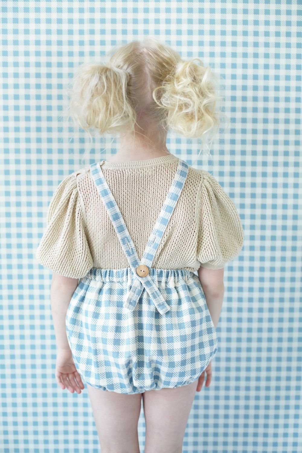 SOOR PLOOM 】 OONA ROMPER, GINGHAM PRINT, AZUL