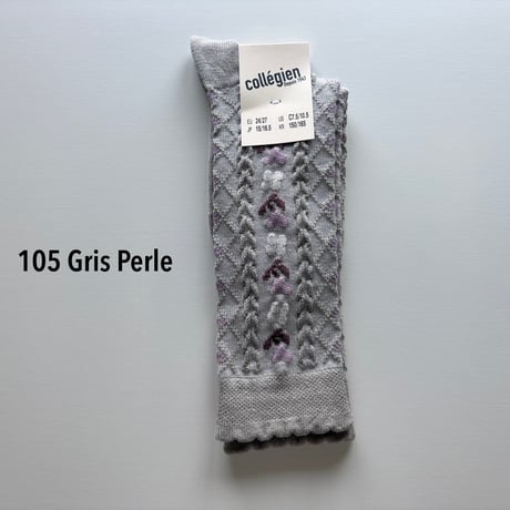 【Collégien 】 2657 Désirée - Jacquard Hearts and Flowers Knee-high Socks