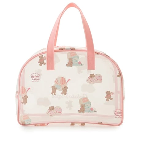 【 gelato pique 】 PKGB262531  KIDSｱｲｽﾍﾞｱ柄PVCﾌﾟｰﾙﾊﾞｯｸﾞ  PNK