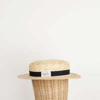 【Popelin】Mod.63.6_Black Natural straw hat
