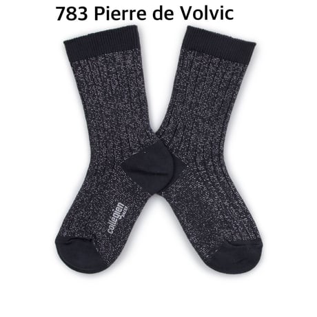 【 Collegien 】6060 Victoire - Glitter Ribbed Crew Socks