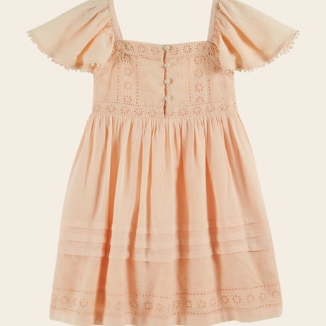 【Emile et Ida】 BRODERIE ANGLAISE DRESS ABRICOT
