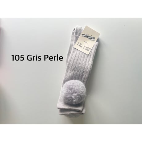 【 Collegien 】2989 mik&co Limited edition knee socks with furry pom-poms