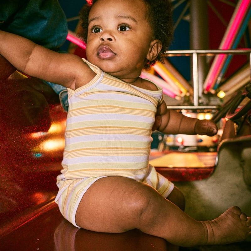 Misha&Puff】BABY TANK ROMPER (MIST AVENUE STRIP