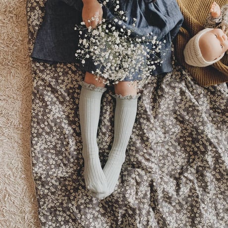 【Collégien】2954 Joséphine Lace Trim Knee-High socks