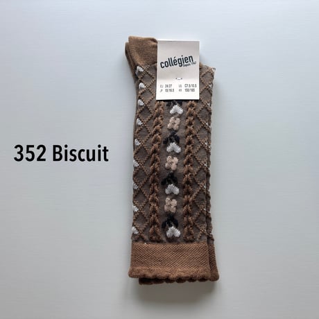 【Collégien 】 2657 Désirée - Jacquard Hearts and Flowers Knee-high Socks