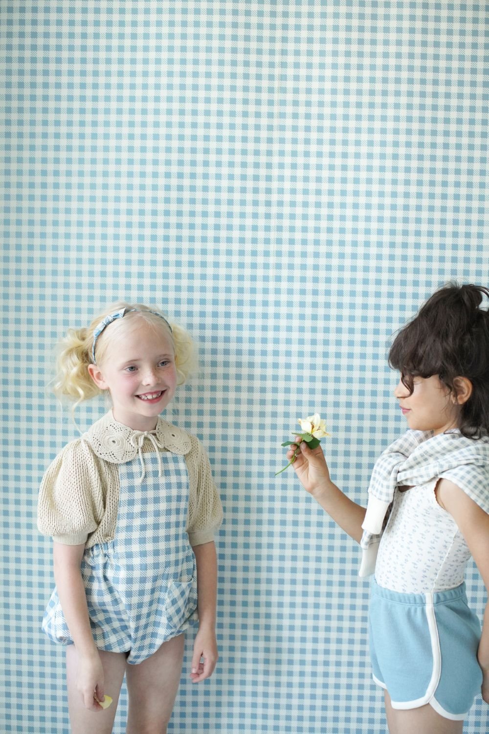 SOOR PLOOM 】 OONA ROMPER, GINGHAM PRINT, AZUL