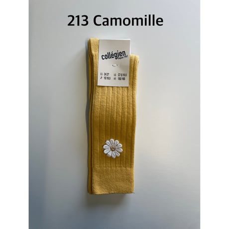 【Collegien】2980 Valentine - Ribbed Knee-high Socks with Daisy