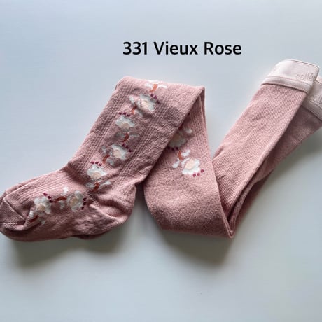 【 Collegien 】5599 Anthéa - Jacquard Flower Pointelle Tights