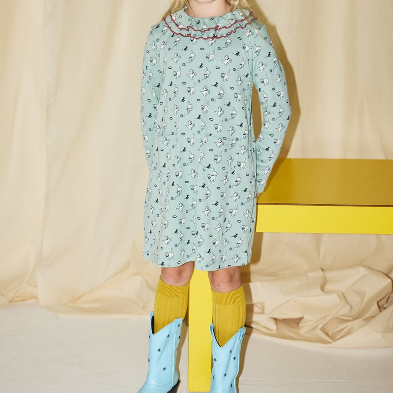 Misha&Puff】Sweetheart Dress (Sage Cat & Mouse)
