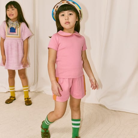 【Misha&Puff】 RICKRACK COLLAR TEE (AZALEA)