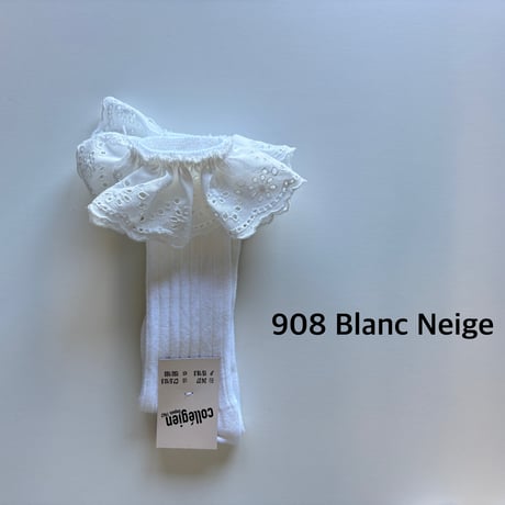 【Collégien 】2985 Sixtine - Ribbed Knee-high Socks with Broderie Anglaise