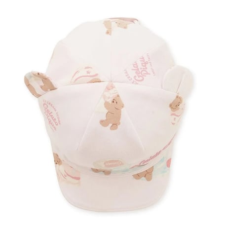 【 gelato pique 】 PBGH262528 BABYｱｲｽｸﾘｰﾑﾍﾞｱ柄ｷｬｯﾌﾟ PNK