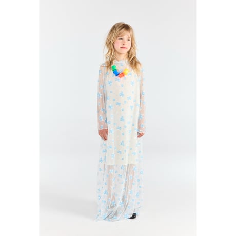 【The Animals Observatory】 PEACOCK KID DRESS - RAWWHITE