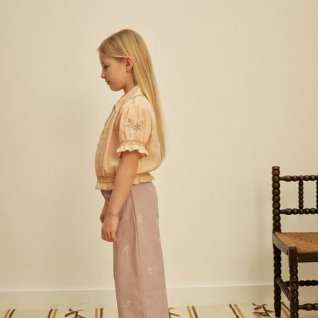 【 Apolina 】 CASEY 70'S ALL OVER EMBROIDERY JEAN - LILAC