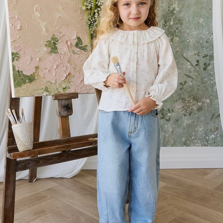 【 Jamie kay 】 JKFP262066 ﾃﾞﾆﾑﾊﾟﾝﾂ Antique Blue LBLU（size 80~100）