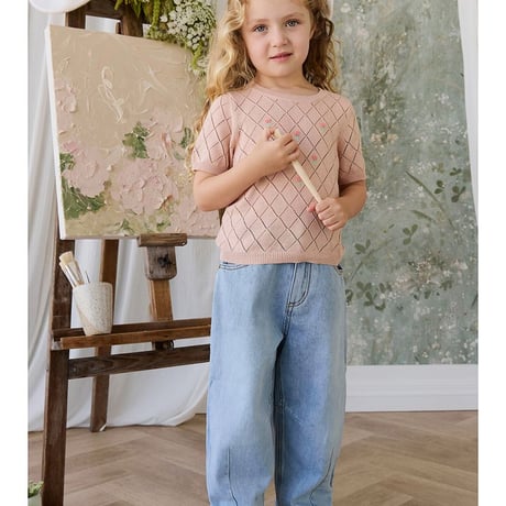 【 Jamie kay 】 JKFP262066 ﾃﾞﾆﾑﾊﾟﾝﾂ Antique Blue LBLU（size 80~100）