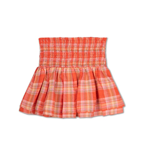 Drop2【Repose AMS】 bloom skirt-coral check