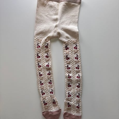 【 Collegien 】Marie-Cerise Jacquard Cherries and Bows Tights