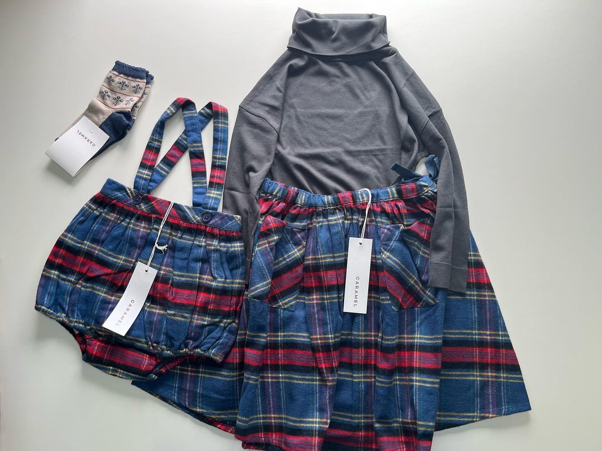 新品CARAMEL キャラメル タータンチェック スカート 6Y - スカート