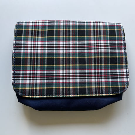 【mik+】Pocket Pouch - Navy Plaid