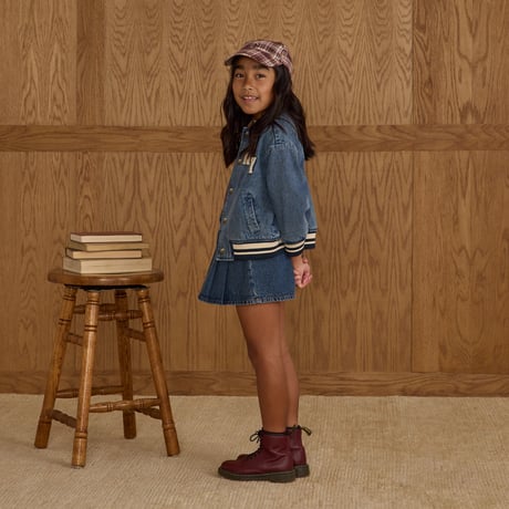 【 Rylee + Cru 】PLEATED DENIM SKIRT || INDIGO DENIM